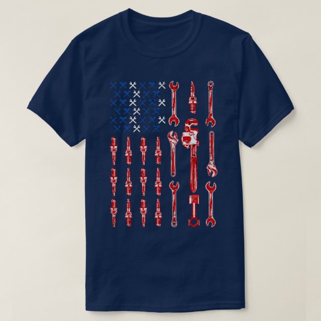 Mechanic Shirt Mechanic American Flag Mechanic Lov (Design Front)