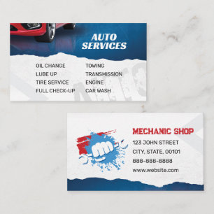 Mechanic Shop Auto Services Business Card