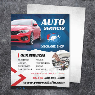 Mechanic Shop Auto Services Flyer - 8.5 x 11"