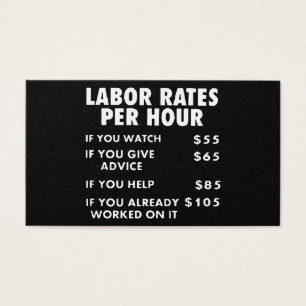 Mechanic Shop Labour Rates Funny Sign Hourly Rate