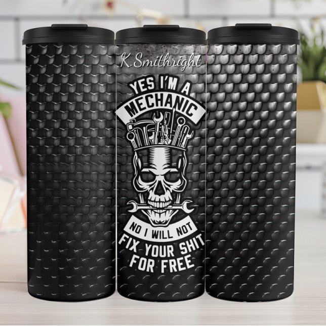 Mechanic Skull Free Fix Warning Thermal Tumbler (Creator Uploaded)