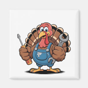 Mechanic Squad Turkey Thanksgiving Gobbler  Magnet
