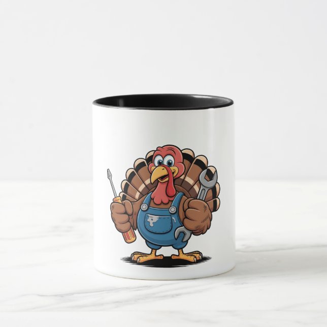 Mechanic Squad Turkey Thanksgiving Gobbler  Mug (Center)