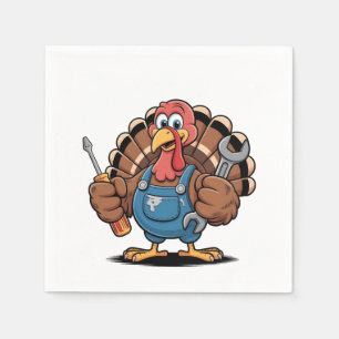 Mechanic Squad Turkey Thanksgiving Gobbler  Napkin