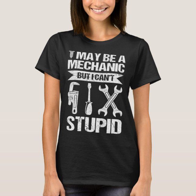 mechanic text  dad joke  pun T-Shirt (Front)