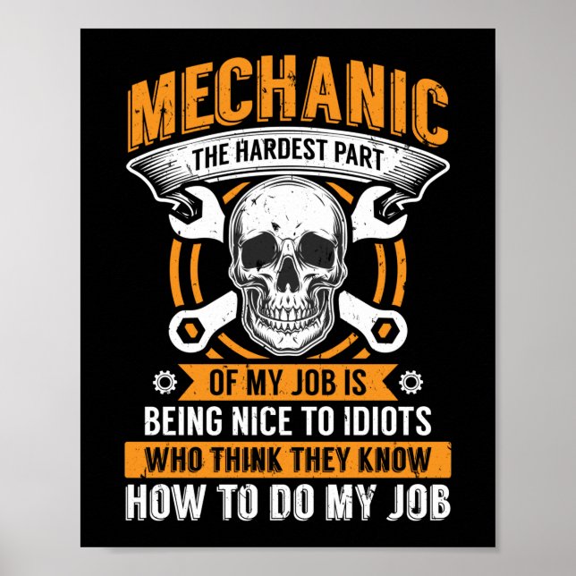 Mechanic The Hardest Part Idiots Aircraft Mechanic Poster (Front)