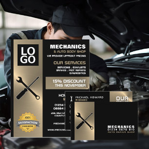 Mechanic Tools, Auto Mechanic/Repairs Advertising Flyer