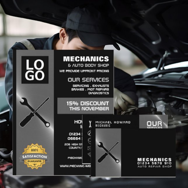 Mechanic Tools, Auto Mechanic/Repairs Advertising Flyer (Creator Uploaded)