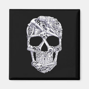 Mechanic Tools Skull Garage Halloween Costume Skel Magnet