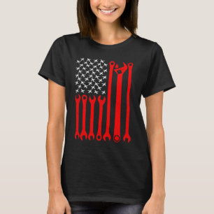 Mechanic US Flag Plane Aircraft Repairing Mechanic T-Shirt