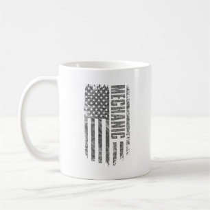 Mechanic USA Flag Distressed design Coffee Mug
