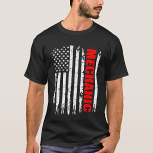 Mechanic Usa Flag Proud Professions T-Shirt