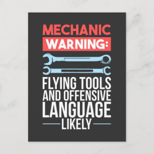 Mechanic - Warning Postcard