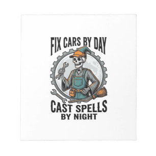 Mechanic Witch Shirt Vintage Halloween Repair Art_ Notepad