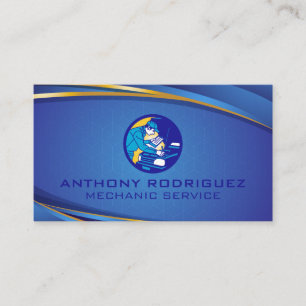 Mechanic Working on Car Business Card