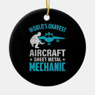 Mechanic World's Okayest Mechanic Ceramic Tree Decoration
