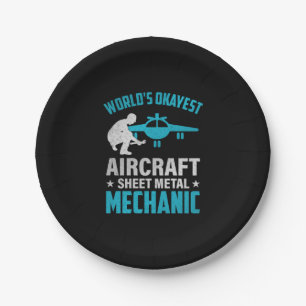Mechanic World's Okayest Mechanic Paper Plate