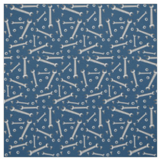 Mechanic Wrench Nuts and Bolts Pattern Fabric