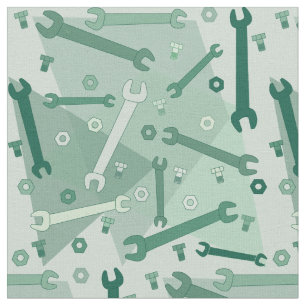 Mechanic Wrenches Nuts and Bolts Fabric