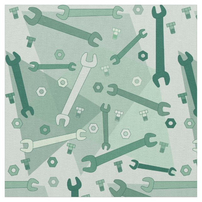 Mechanic Wrenches Nuts and Bolts Fabric (Close Up)