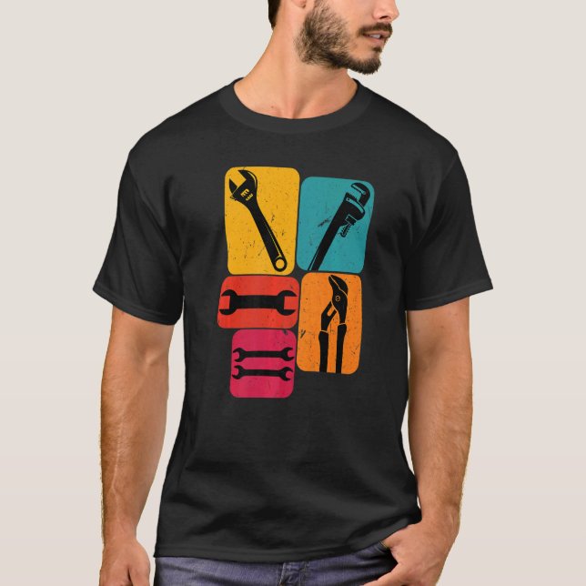 Mechanic wrenches Retro T-Shirt (Front)