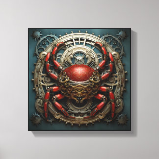 "Mechanica Astralis: Cancer" – Steampunk Zodiac Ca Canvas Print
