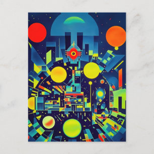 Mechanical Abstraction Watching You Postcard