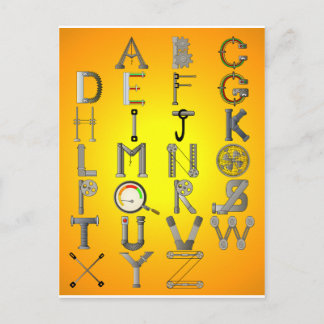MECHANICAL ALPHABET POSTCARD