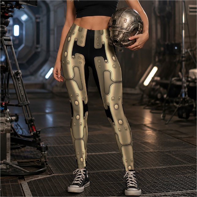 Mechanical Android Metallic Golden Robot Leggings (Creator Uploaded)