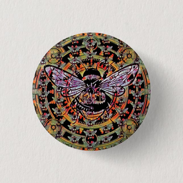 Mechanical Bee Collage  3 Cm Round Badge (Front)