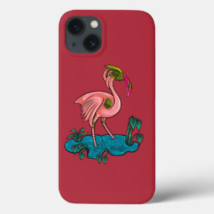 Mechanical Bird, Pink Flamingo Mecha Robot iPhone 13 Case