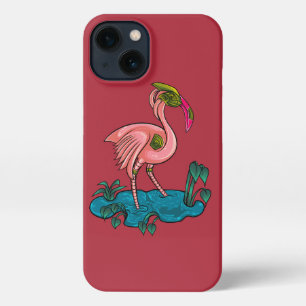 Mechanical Bird, Pink Flamingo Mecha Robot iPhone 13 Case