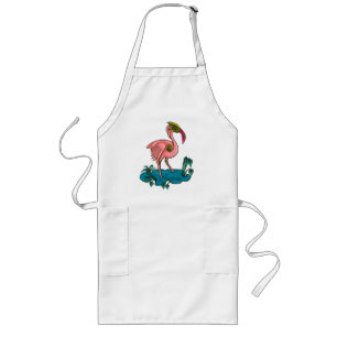 Mechanical Bird, Pink Flamingo Mecha Robot Long Apron