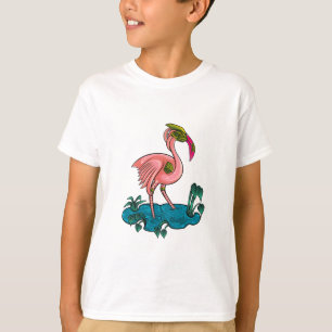 Mechanical Bird, Pink Flamingo Mecha Robot T-Shirt