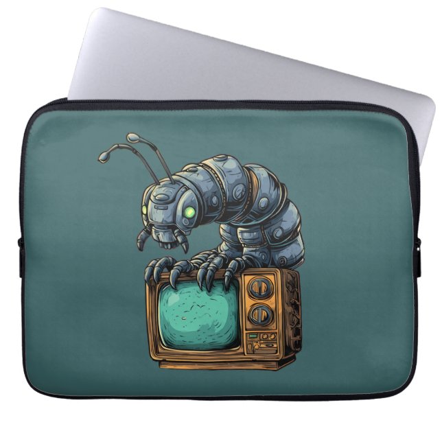 Mechanical Bug Vintage TV Laptop Sleeve (Front)