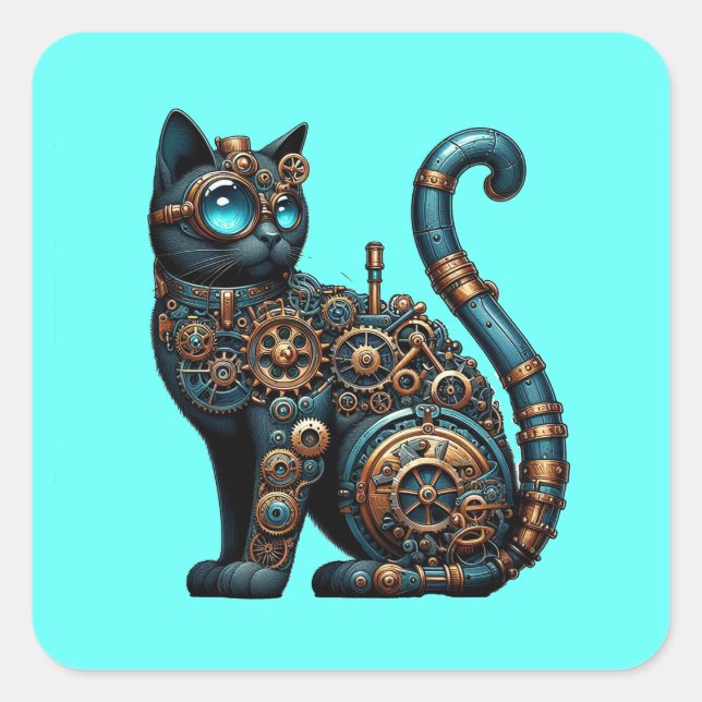 Mechanical Cat Sticker (Front)
