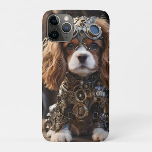 Mechanical Cavalier Spaniel Puppy Steampunk, iPhone 11 Pro Case