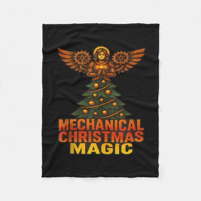 Mechanical Christmas Magic Xmas Fairy Angel Tank T Fleece Blanket (Front)