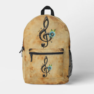 Mechanical clef printed backpack