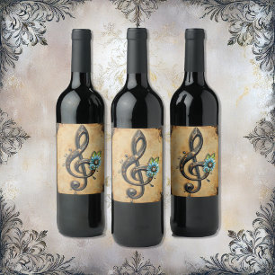Mechanical clef wine label