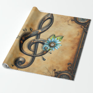 Mechanical  clef  wrapping paper