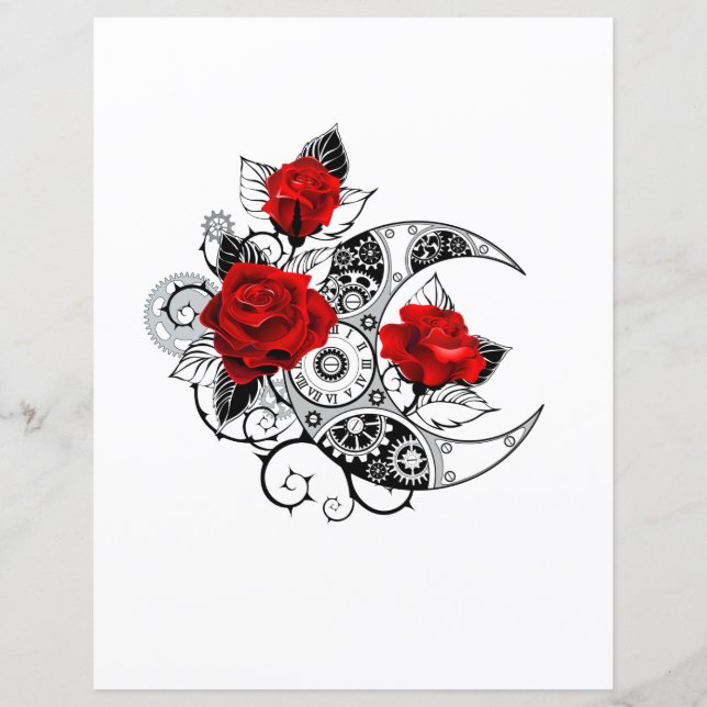 Mechanical Crescent with Red Roses (Front)