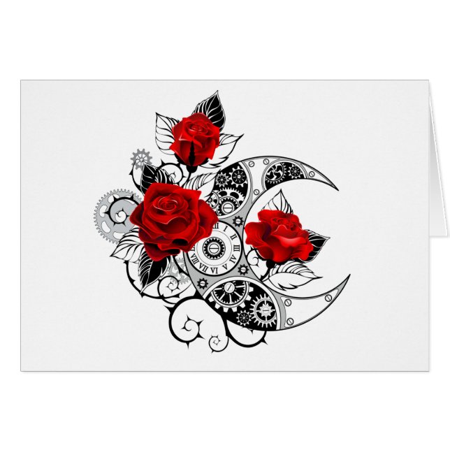 Mechanical Crescent with Red Roses (Front Horizontal)