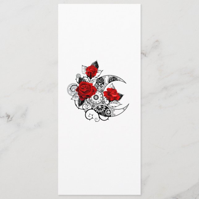 Mechanical Crescent with Red Roses Advice Card (Front)
