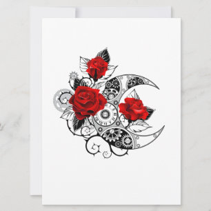 Mechanical Crescent with Red Roses Announcement