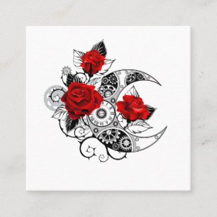Mechanical Crescent with Red Roses Appointment Card