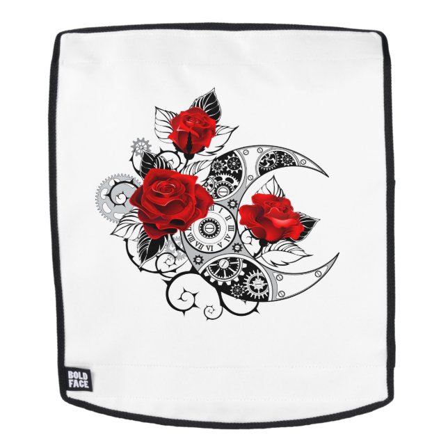 Mechanical Crescent with Red Roses Backpack (Removable Face)
