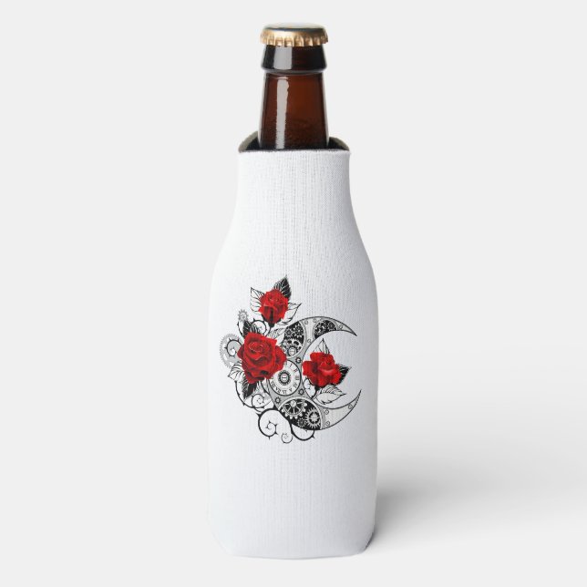 Mechanical Crescent with Red Roses Bottle Cooler (Bottle Front)