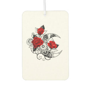 Mechanical Crescent with Red Roses Car Air Freshener