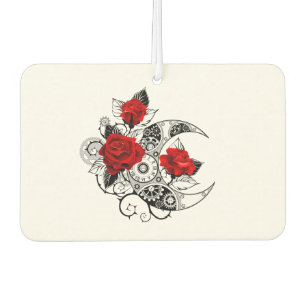 Mechanical Crescent with Red Roses Car Air Freshener